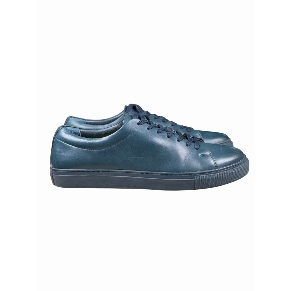 $250 WOLF & SHEPHERD Midnight Blue Leather Glider Sneakers - 11 1/2  US